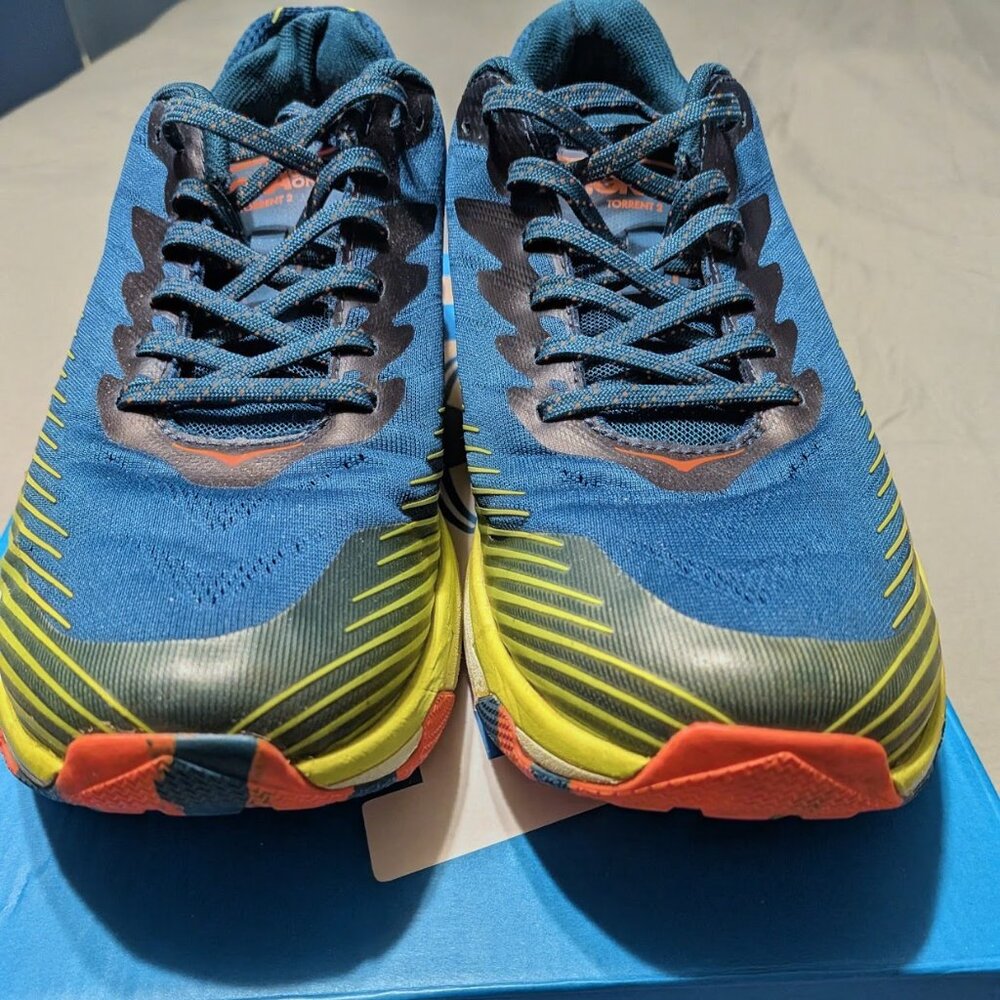 Hoka One One Teal and Orange Running Shoes size 12 - Picture 4 of 7